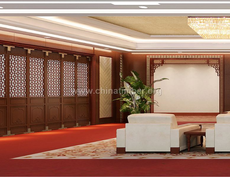 中式實木花格屏風鏤空雕花