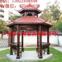 双层仿古六角凉亭