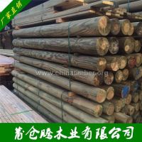 户外耐腐蚀木圆柱 刨光防腐处理花旗松 松木车圆柱古