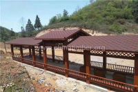甘肃兰州防腐木长廊-景观木廊架
