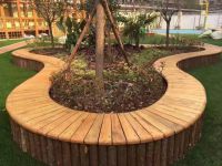 上海苏州户外防腐木公共座椅  景观座椅定制