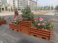 苏州公园景区防腐木花箱 